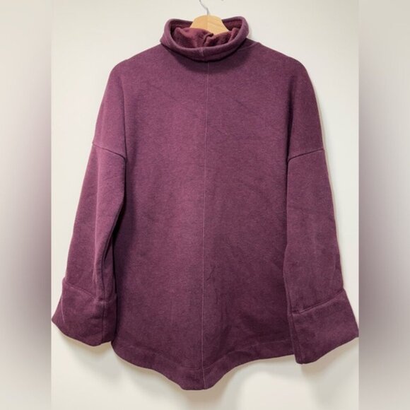 ATHLETA COZY KARMA FUNNEL NECK SWEATSHIRT Spiced Cabernet Heather Size XXS - Picture 6 of 9